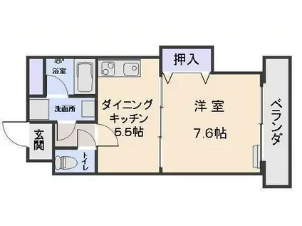 レオシティ駿(1DK/1階)の間取り写真