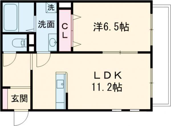 アトランティス四ツ谷(1LDK/1階)の間取り写真