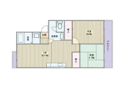 アーバンライフ御立(2LDK/1階)の間取り写真