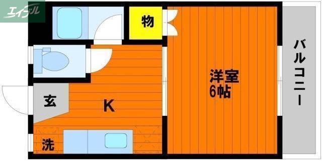 野田レジデンス(1K/4階)の間取り写真