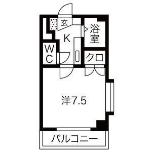 シティライフ本山(1K/2階)の間取り写真