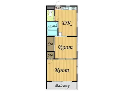 クリエール高橋(2DK/2階)の間取り写真