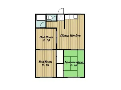 志田ハイツ(3DK/2階)の間取り写真