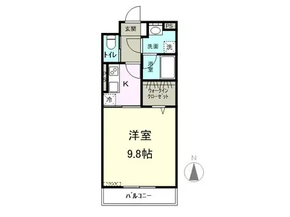 クレア松本(1K/1階)の間取り写真