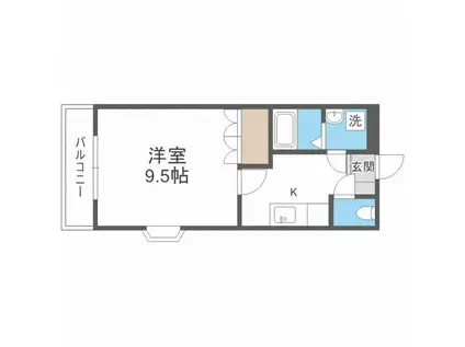 ハーモニーハイツM(1K/1階)の間取り写真