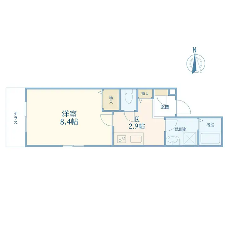 Amical五本木 1階階 間取り