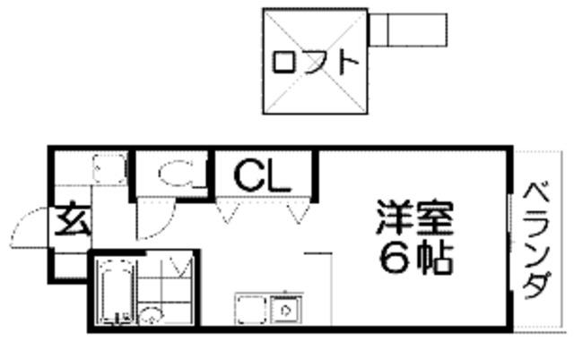 ラフィーネ枚方III(1K/4階)の間取り写真
