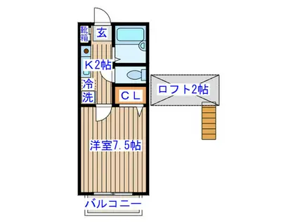 ドミールSUZUKI(1K/1階)の間取り写真