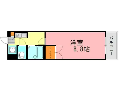 ウィル緑井(1K/2階)の間取り写真