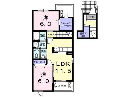 グランドソレイユ(2LDK/2階)の間取り写真