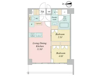 LIME RESIDENCE KAWAGUCHI イースト(2LDK/6階)の間取り写真