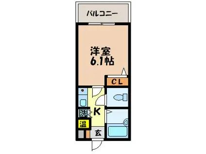 グランピアマンション長崎(1K/7階)の間取り写真