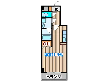 M CHATLET(ワンルーム/4階)の間取り写真