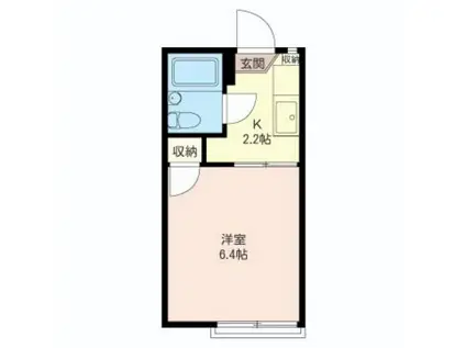 パークパレス・スギ(1K/2階)の間取り写真