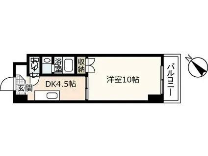 ラフィネ牛田本町(1K/1階)の間取り写真