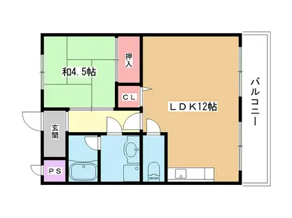 グレイスガーデン豊中(1LDK/3階)の間取り写真