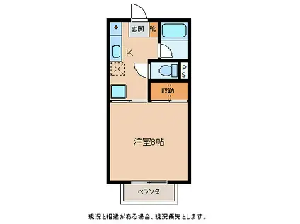 コーポ陽明6(1K/1階)の間取り写真