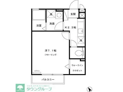 ゼクスト(1K/1階)の間取り写真