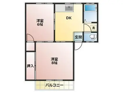 メゾン明戸(2DK/2階)の間取り写真