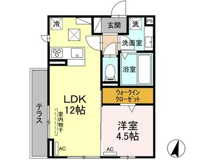 メゾン・ド・エール(1LDK/1階)の間取り写真