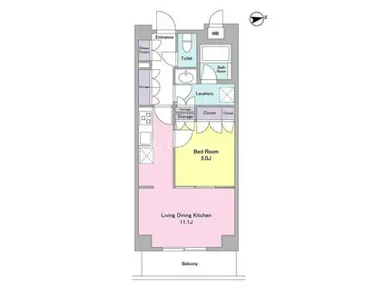 シティカレント代官山(1LDK/2階)の間取り写真
