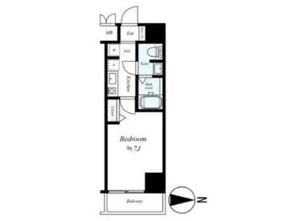 ラナップスクエア四天王寺(1K/8階)の間取り写真