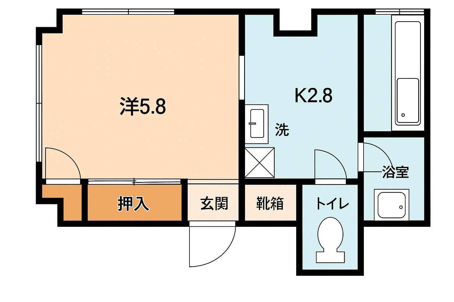 有島ビル(ワンルーム/3階)の間取り写真