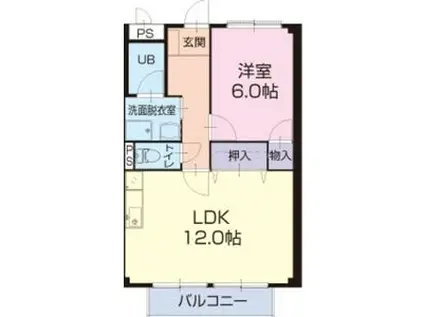 PROMENADE AOKI A(1LDK/2階)の間取り写真