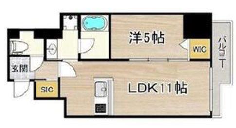 フェルザ福島(1LDK/11階)の間取り写真