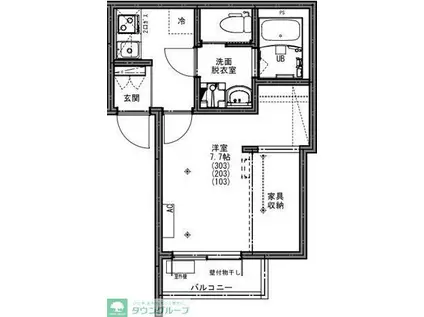 KEIAI RESIDENCE 津田沼(1K/2階)の間取り写真