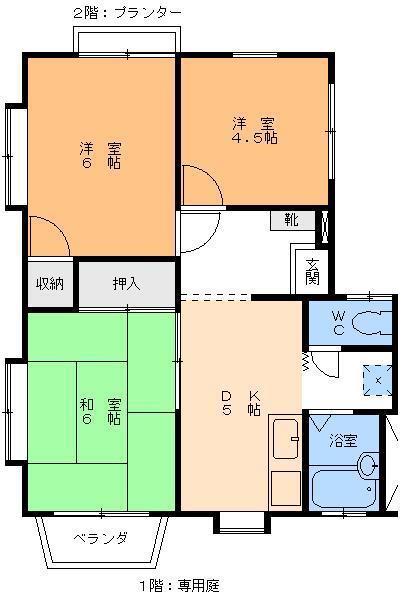 アマリージョ余戸(3DK/2階)の間取り写真
