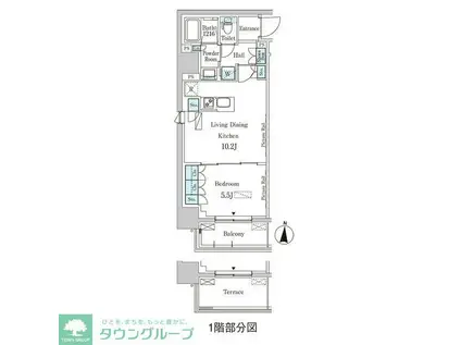 パークアクシス本所・親水公園(1LDK/2階)の間取り写真