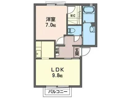 スカイコーポ(1LDK/2階)の間取り写真