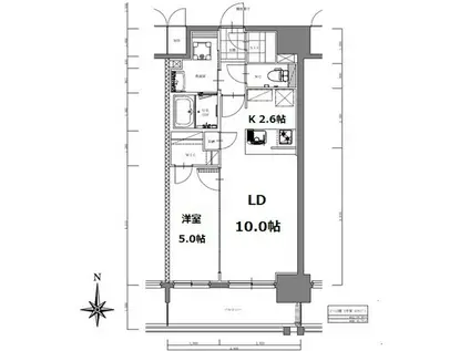 SーRESIDENCE亀島駅前BLAZE(1LDK/5階)の間取り写真