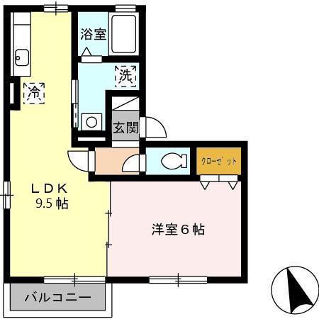 ブリーズ(1LDK/2階)の間取り写真