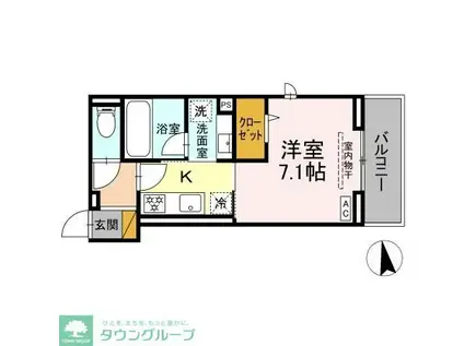 STELLA新松戸(1K/3階)の間取り写真