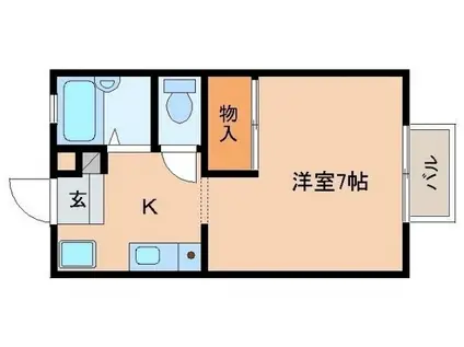 WOODS HOUSE(1K/2階)の間取り写真