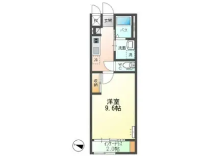 グランディール小田原(1K/1階)の間取り写真