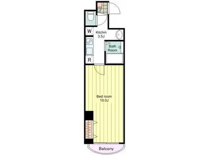 ブレーメンフレア(1K/9階)の間取り写真