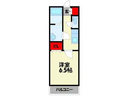 クオーレ近大前(1K/1階)の間取り写真