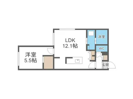 GLOIRE(1LDK/4階)の間取り写真