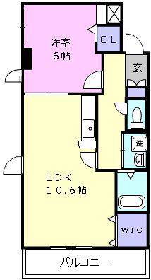 MS南ヶ丘(1LDK/4階)の間取り写真