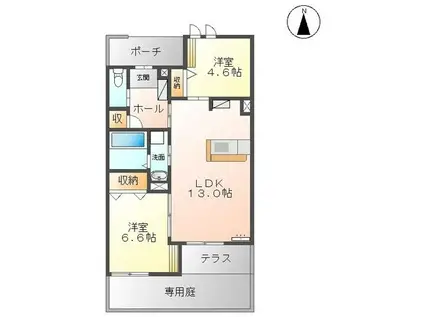 ヴァンベール(2LDK/1階)の間取り写真