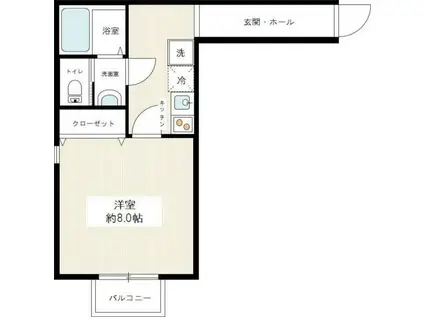 ミレニア草加住吉(1K/1階)の間取り写真