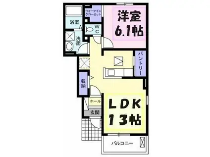 ネオ アクシス ノルテ(1LDK/1階)の間取り写真