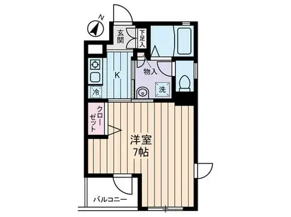 ノーザンハウス(1K/1階)の間取り写真