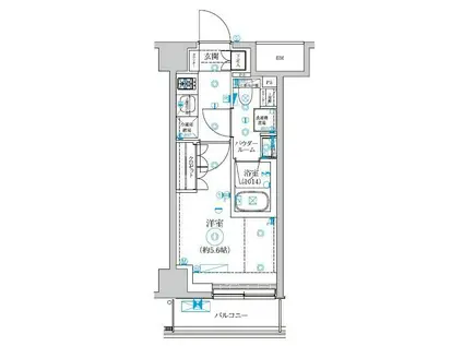セジョリ横浜ウエストII(1K/4階)の間取り写真
