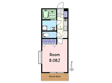 AT鷹の台(1K/1階)の間取り写真