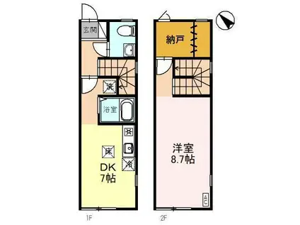 パルキューブ(1DK/1階)の間取り写真