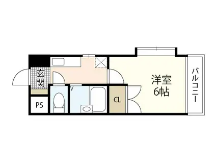 グランディールKY(1K/8階)の間取り写真